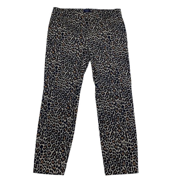 J. Crew Winnie Animal/Leopard/Cheetah Print Stretchy Pull On Pants Women's SZ 4 - Picture 2 of 5